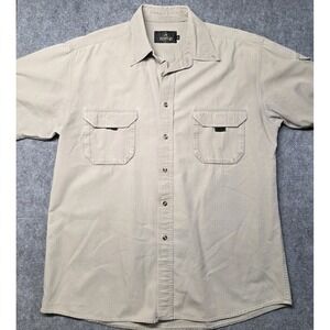 Vtg RedHead Men's Khaki Ripstop Button Down Short Sleeve Shirt Size L Fishing